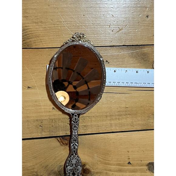 Vintage Victorian Hand-Held 14” Vanity ornate mirror - Picture 8 of 11